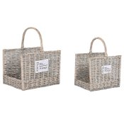 Vedstll Home ESPRIT Naturell vide 47 x 35 x 54 cm