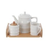 Tekanna Home ESPRIT Vit Bambu Porslin