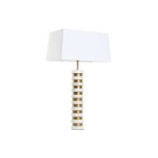 Bordslampa Home ESPRIT Vit Beige Gyllene 50 W 220 V