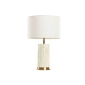 Bordslampa Home ESPRIT Vit Beige Gyllene 50 W 220 V