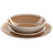 Matservis Home ESPRIT Vit Orange Stengods 18 Delar