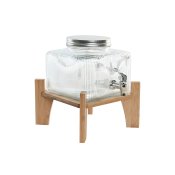 Vattendispenser Home ESPRIT Transparent Naturell Bambu Glas 3,5