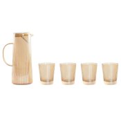 Set med kanna och glas Home ESPRIT Ambra Borosilikatglas 1,25 L