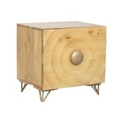 Nattduksbord Home ESPRIT Gyllene Naturell 50 x 40 x 50 cm