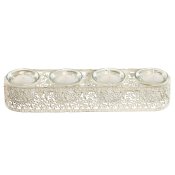 Ljusstakar Home ESPRIT Krm Metall Glas 31 x 7 x 5 cm