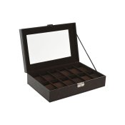 Smyckeskrin Home ESPRIT Mrkbrun Polyuretan Glas Stl Tr MDF 30