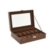 Smyckeskrin Home ESPRIT Brun Polyuretan Glas Tr MDF 30 x 20 x 8