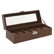 Smyckeskrin Home ESPRIT Brun Polyuretan Glas Tr MDF 30 x 10 x 8