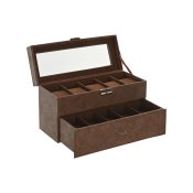 Smyckeskrin Home ESPRIT Brun Polyuretan Glas Tr MDF 27,5 X 11 X