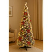Julgran Home ESPRIT Vit Rd PVC Snfall