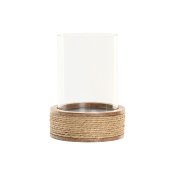 Ljusstakar Home ESPRIT Brun Naturell Glas Snre Mangotr