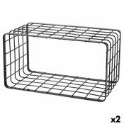 Flerfunktionell frvaring Inde Svart 34 x 19 x 18 cm Galler (2 a