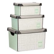 Set med stapelbara frvaringsldor Kipit Home Plast 29 x 23,5 x