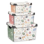 Set med stapelbara frvaringsldor Kipit Memories Plast 29 x 23,