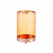 Ljusstakar Koppar Ambra Cylinder 12,2 x 19,5 x 12,2 cm Metall Gl