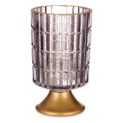 LED-lykta Metall Gr Gyllene Glas (10,7 x 18 x 10,7 cm)
