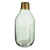 Vas Ansikte Grn Glas (11 x 24,5 x 12 cm)