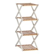 Bokhylla Brun Vit Hopfllbar Tr (32 x 96 x 39 cm)