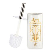 Toalettborste Berilo Art Nouveau Vit Gyllene Silvrig Keramik 9,6