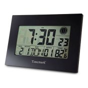 Vggklocka med termometer Timemark Svart (24 x 17 x 2 cm)