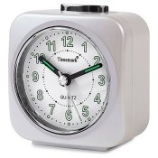 Analog Vckarklocka Timemark Vit Tyst med ljud Nattlge