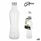 Glasflaska Anna 1 L Metallkpa Metall Glas (12 antal)