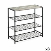 Bokhylla Confortime Svart Metall 60 x 30 x 63,5 cm (3 antal)
