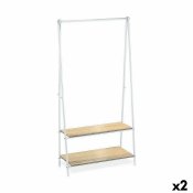 Hattstll Confortime Vit Tr Metall 80 x 40 x 160 cm