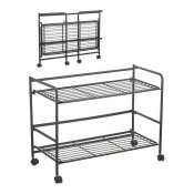 Bokhylla Confortime Svart Jrn Hopfllbar Med hjul (67 x 30 x 44