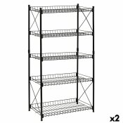 Bokhylla Confortime Metall Svart 52 x 34 x 110 cm (2 antal)