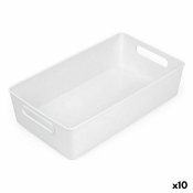 Multifunktionell korg Confortime Vit 38 x 22 x 9,5 cm (10 antal)