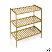 Bokhylla Confortime Naturell Bambu 70 x 35 x 76,2 cm (2 antal)