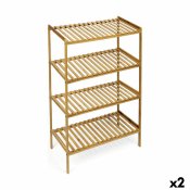 Bokhylla Confortime Brun 4 Hyllor Bambu 70 x 35 x 100 cm (2 anta