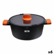 Kastrull med glaslock Quttin Gastro Svart Orange 34,5 x 25,5 x 1