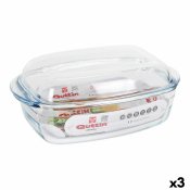 Kastrull med lock Quttin 63096 Glas 32,8 x 19,7 x 13 cm (3L + 1,