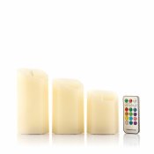 Flerf�rgade LED-ljus med flimrande flammeffekt och fj�rrkontroll