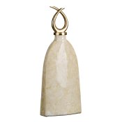 Vas 24 x 13 x 64 cm Glas Gyllene Metall Vit
