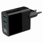 Vggladdare GEMBIRD TA-UC-PDQC30LCD-BK-02
