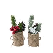 Julgranskula Everlands Kruka  5 x 15 cm Liten