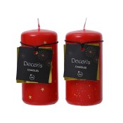 Ljus Decoris Rd  5 x 10 cm