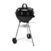 Kolgrill med hjul Svart 47 x 90 cm Rund