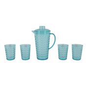 Set med kanna och glas Lifetime Bl Plast 5 Delar