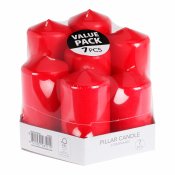 Set med levande ljus Rd (7 antal)