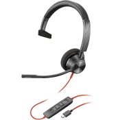 Hrlurar med Mikrofon Poly Blackwire 3310 Svart