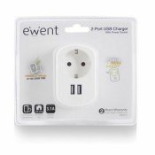Vggkontakt med 2 USB-portar Ewent EW1211 3,1 A