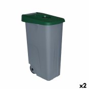 Papperskorg p hjul Denox 85 L Grn 58 x 41 x 76 cm
