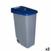 Papperskorg p hjul Denox 110 L Bl 58 x 41 x 89 cm