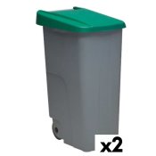 Papperskorg p hjul Denox 85 L Grn 58 x 41 x 76 cm