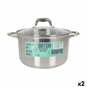 Kastrull med glaslock Quttin Caesar Stl  26 x 15,5 cm (2 antal