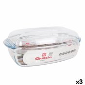 Kastrull med lock Quttin   Transparent 6,7 l Glas 37 x 22 x 14,1